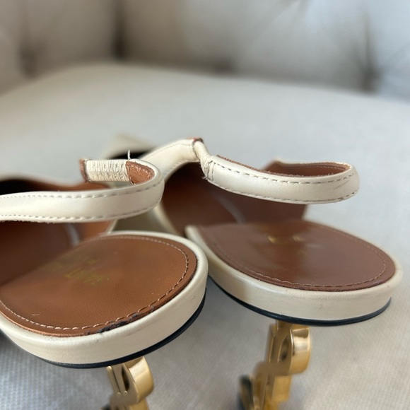 Saint Laurent YSL Opyum Logo-Heel Leather Slingback Pumps - Picture 7 of 16